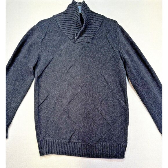 Method Mens Preppy Neck Wrap Pullover Sweater XXL Charcoal Gray - Picture 2 of 13